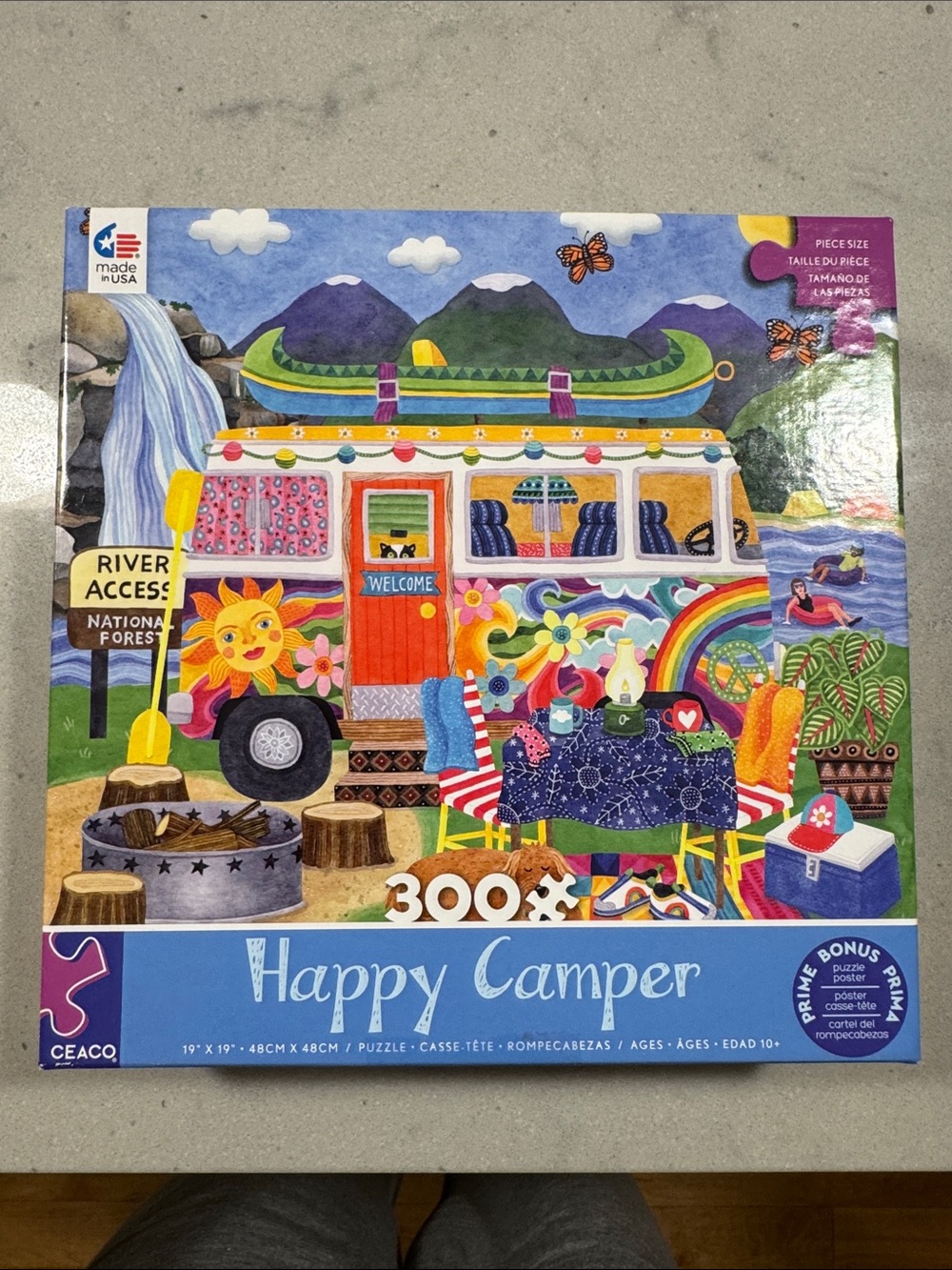 Happy Camper 300-Piece Jigsaw Puzzle - Colorful Camper Van Scene